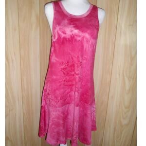 NWT Icyzone Activewear Pink Scoop Neck Sleeveless Mini Tank Top Women Dress M
